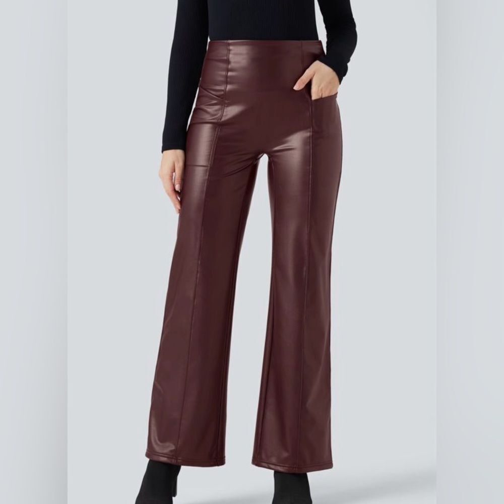 HALARA High Waisted Tummy Control Stretchy Flare Pant Brown XL NWT IN PACKAGE